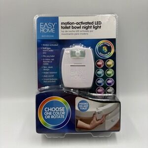 Easy Home Toilet Bowl Night Light White New Motion Activated LED 8 Color